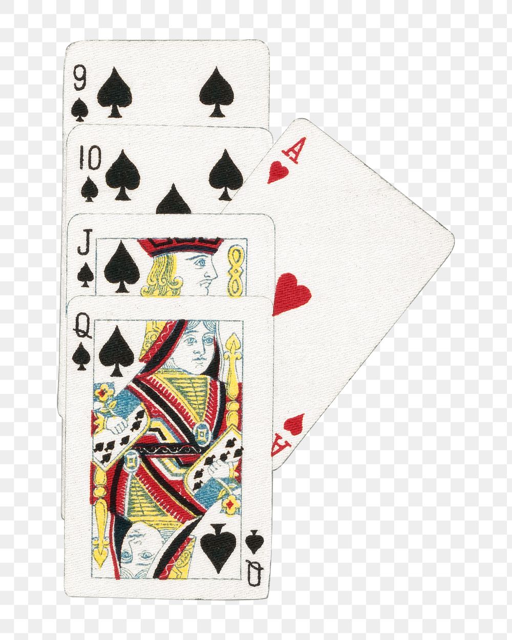 PNG Royal flush poker card  transparent background. Remixed by rawpixel.