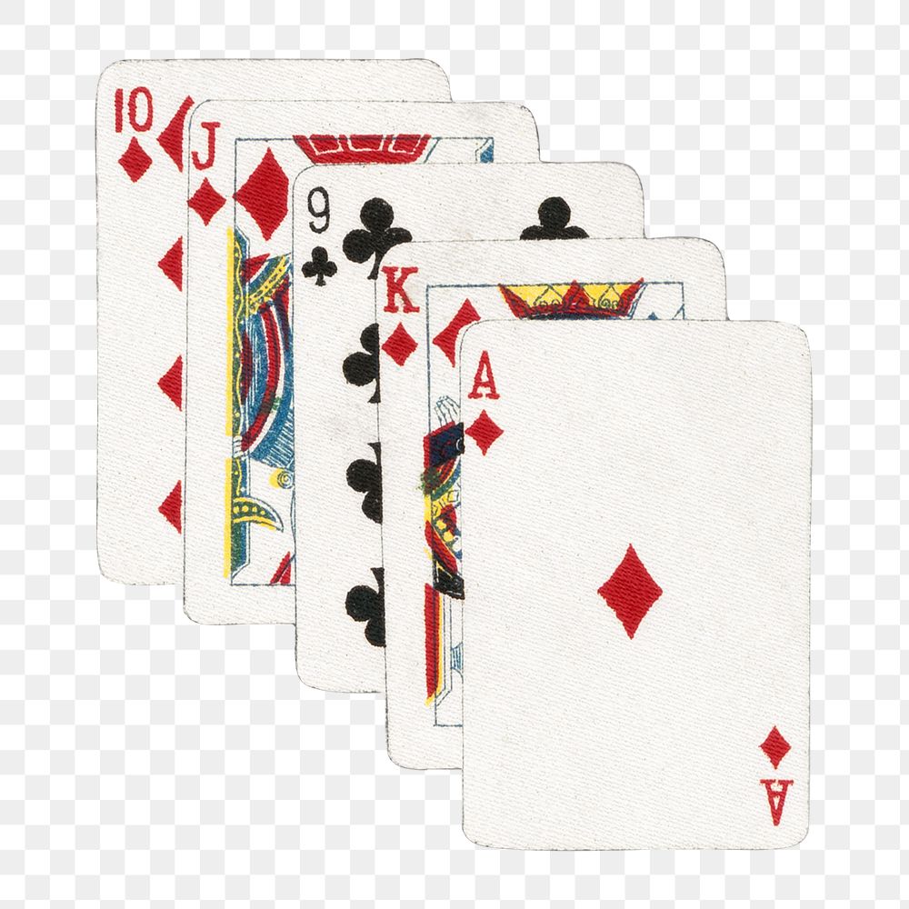 PNG Straight poker cards  transparent background. Remixed by rawpixel.