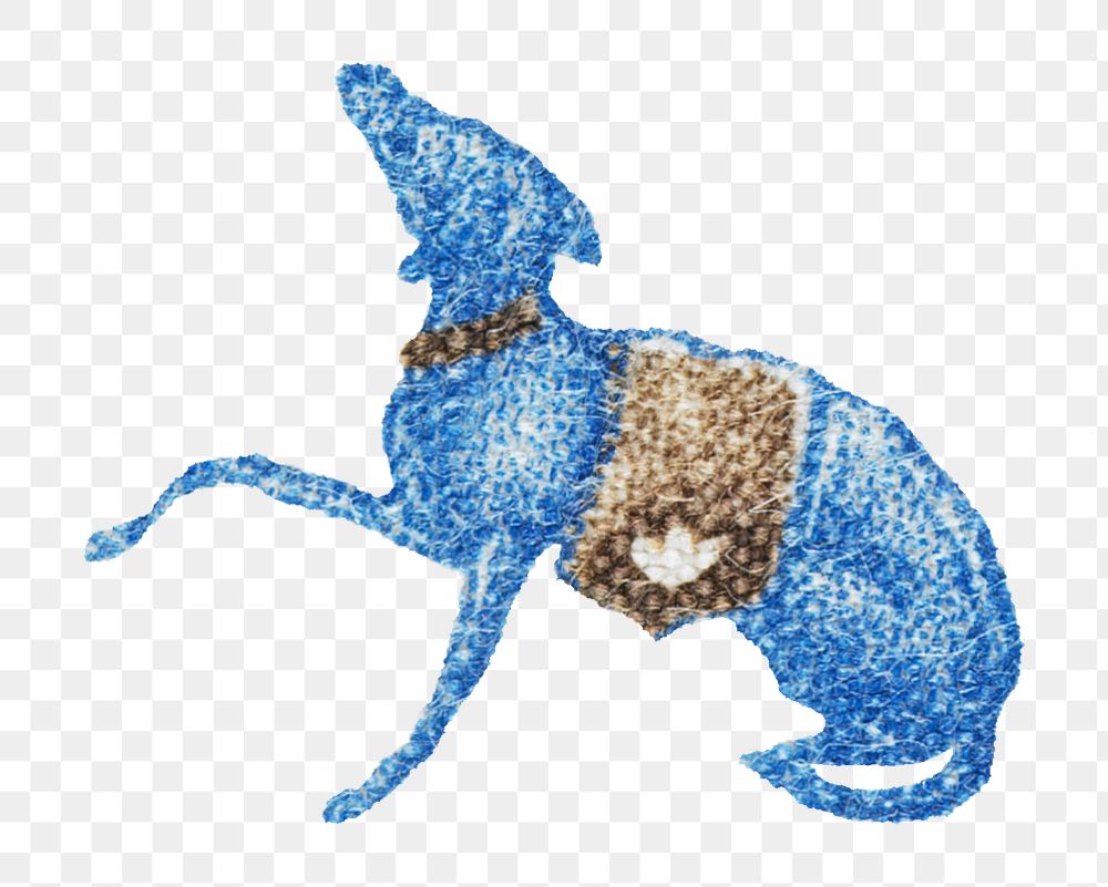 PNG Blue dog illustration transparent background. Remixed by rawpixel.