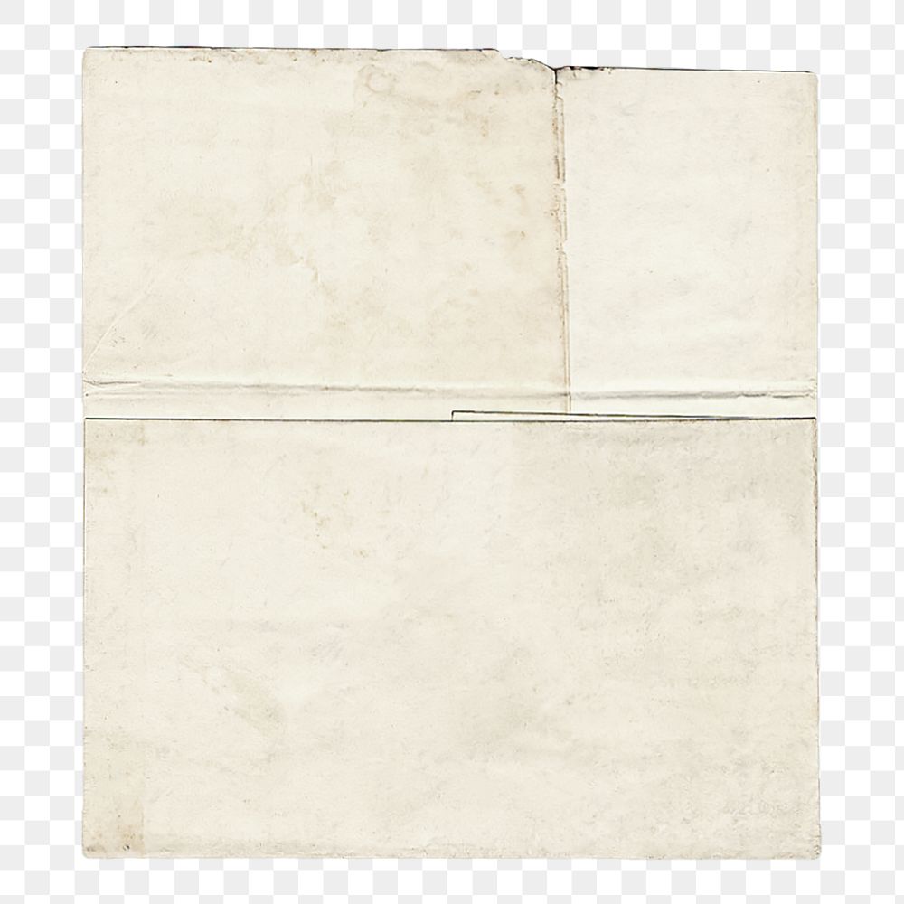 Old folded paper png transparent background. Remixed by rawpixel.