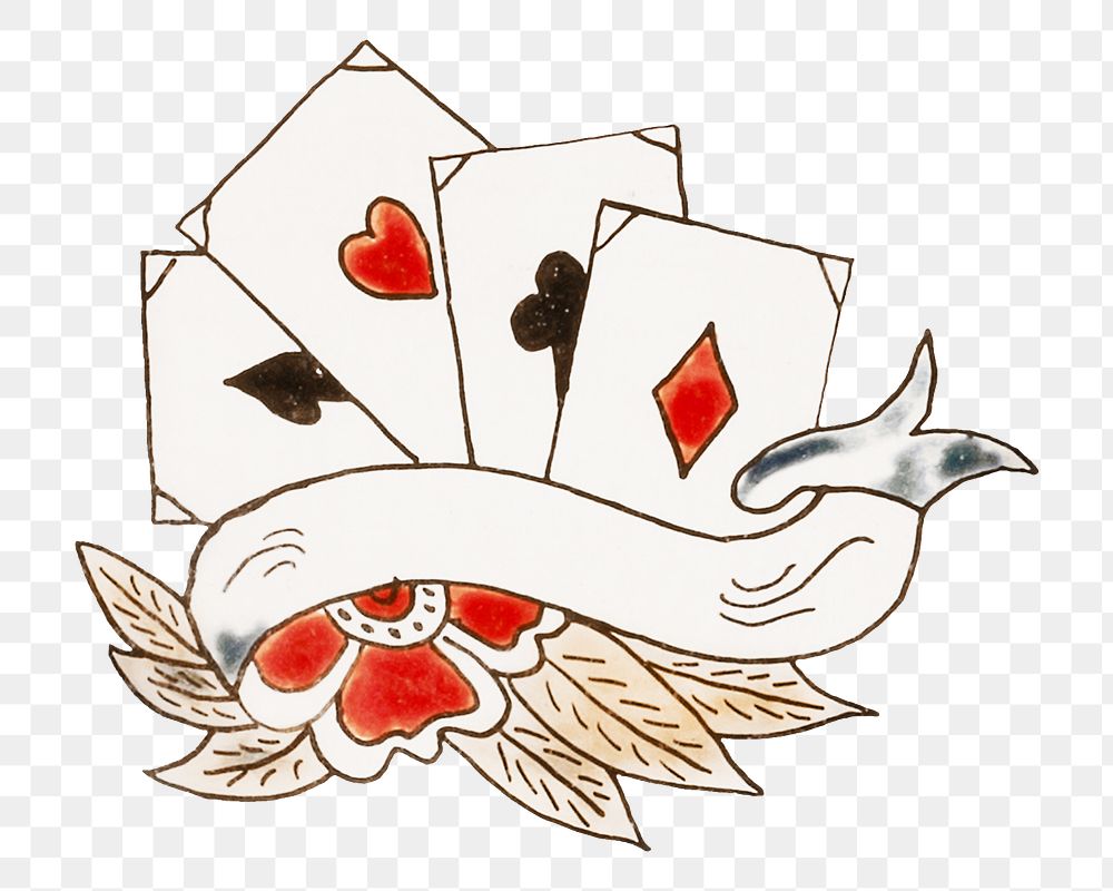 PNG Poker cards  transparent background. Remixed by rawpixel.