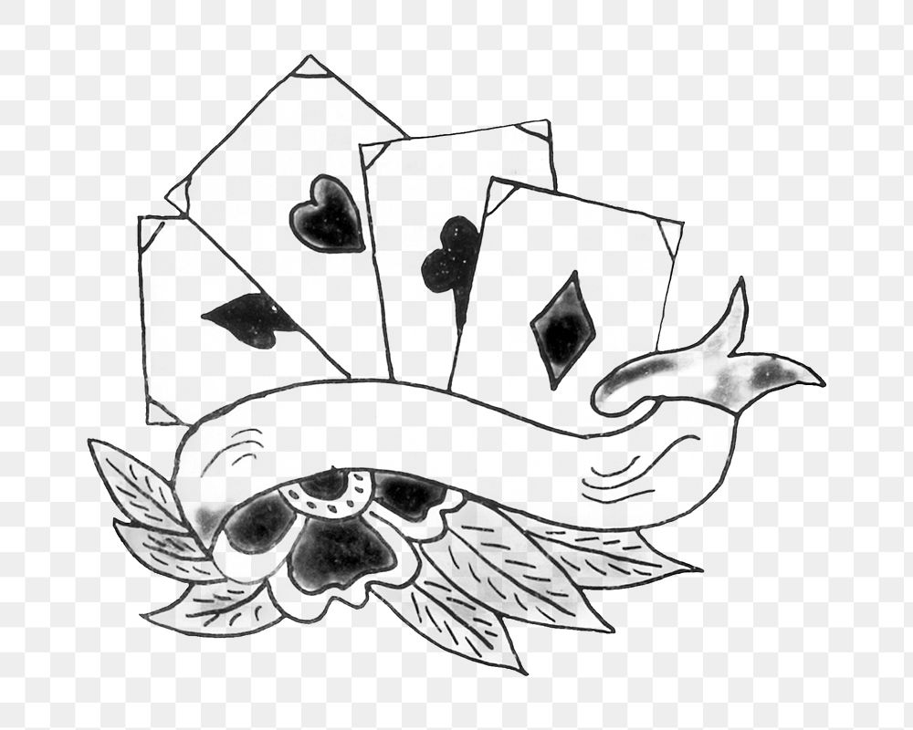 PNG Poker cards  transparent background. Remixed by rawpixel.