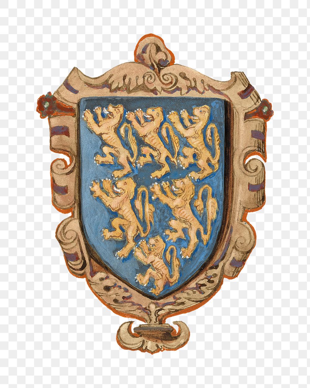 PNG Medieval coat of arm, illustration by Rev. James Bulwer, transparent background.  Remixed by rawpixel. 
