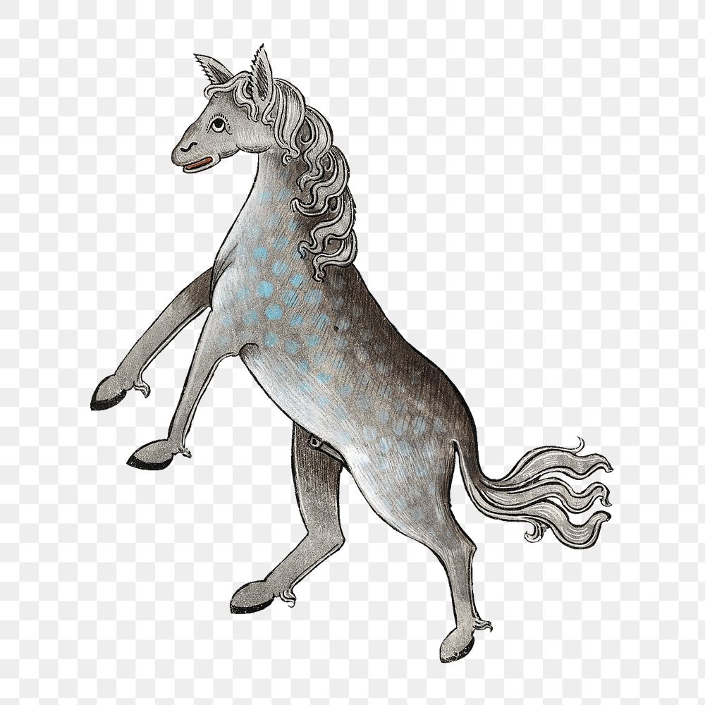 PNG Horse, vintage mythical creature illustration, transparent background.  Remixed by rawpixel. 