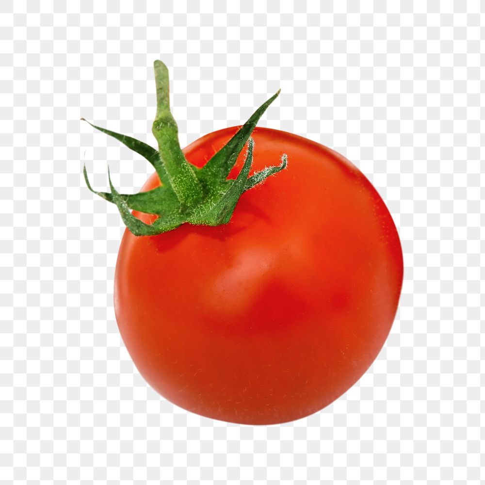 Red tomato png, transparent background