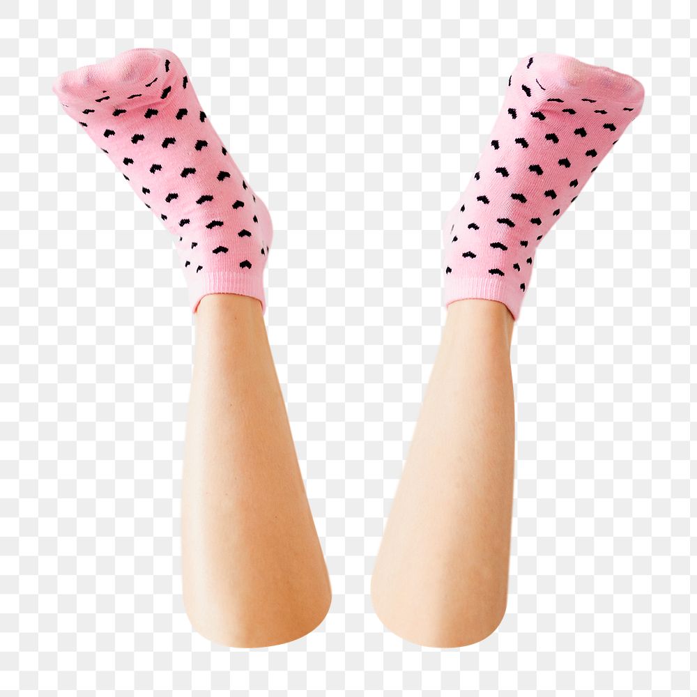 PNG Woman wearing pink socks  transparent background