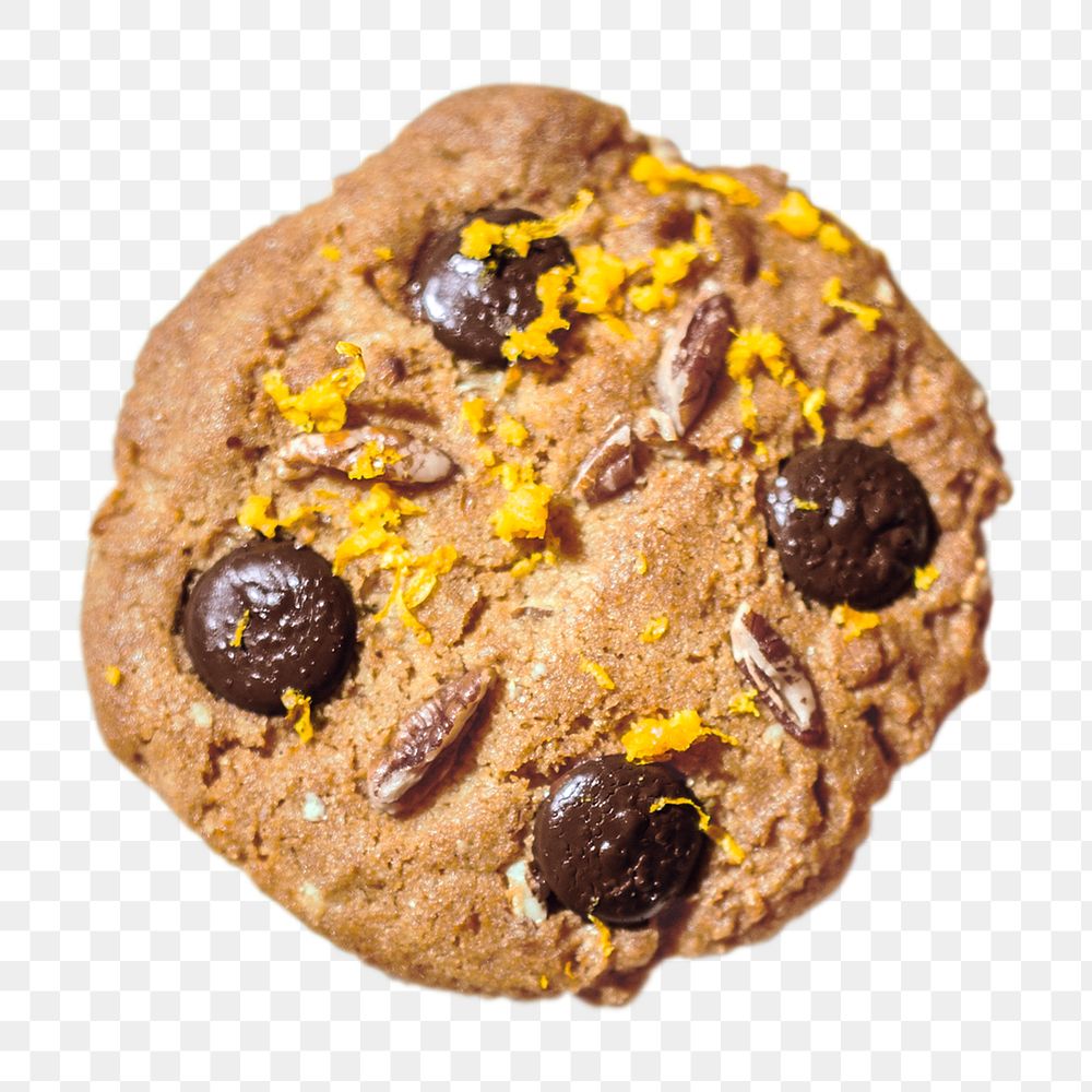 Chocolate chip cookies png, transparent background