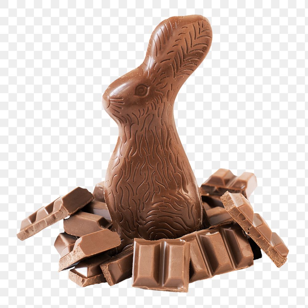 Chocolate Easter bunny png food, transparent background