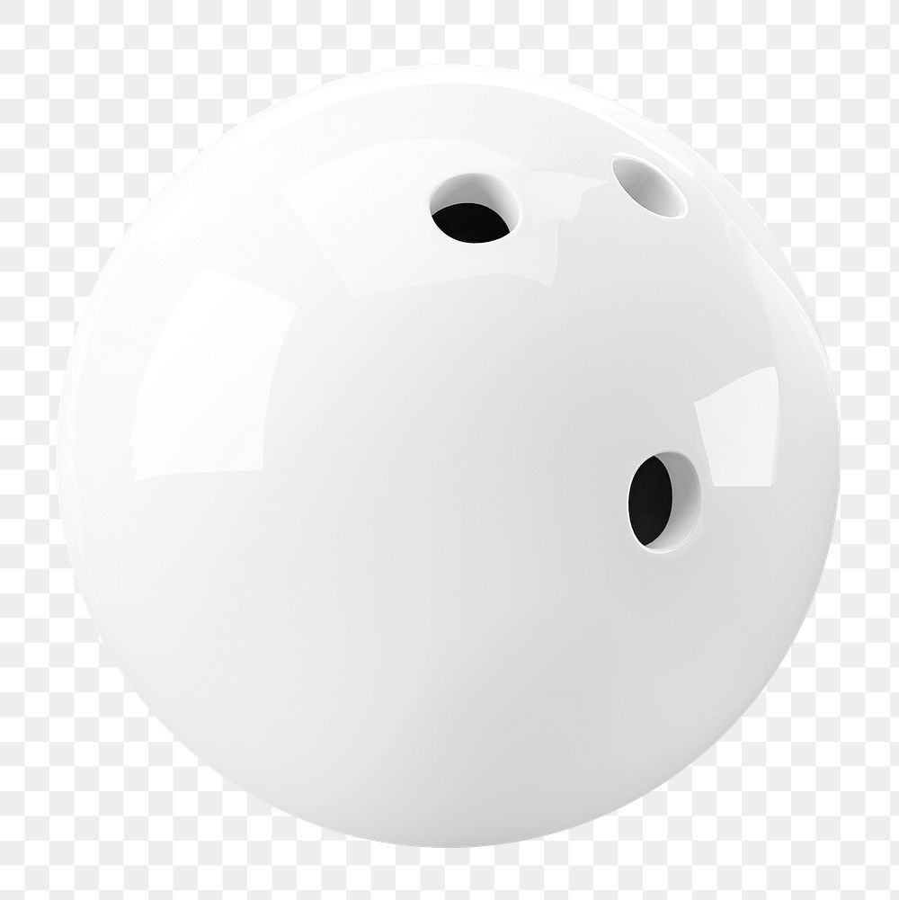 White bowling ball png, transparent background