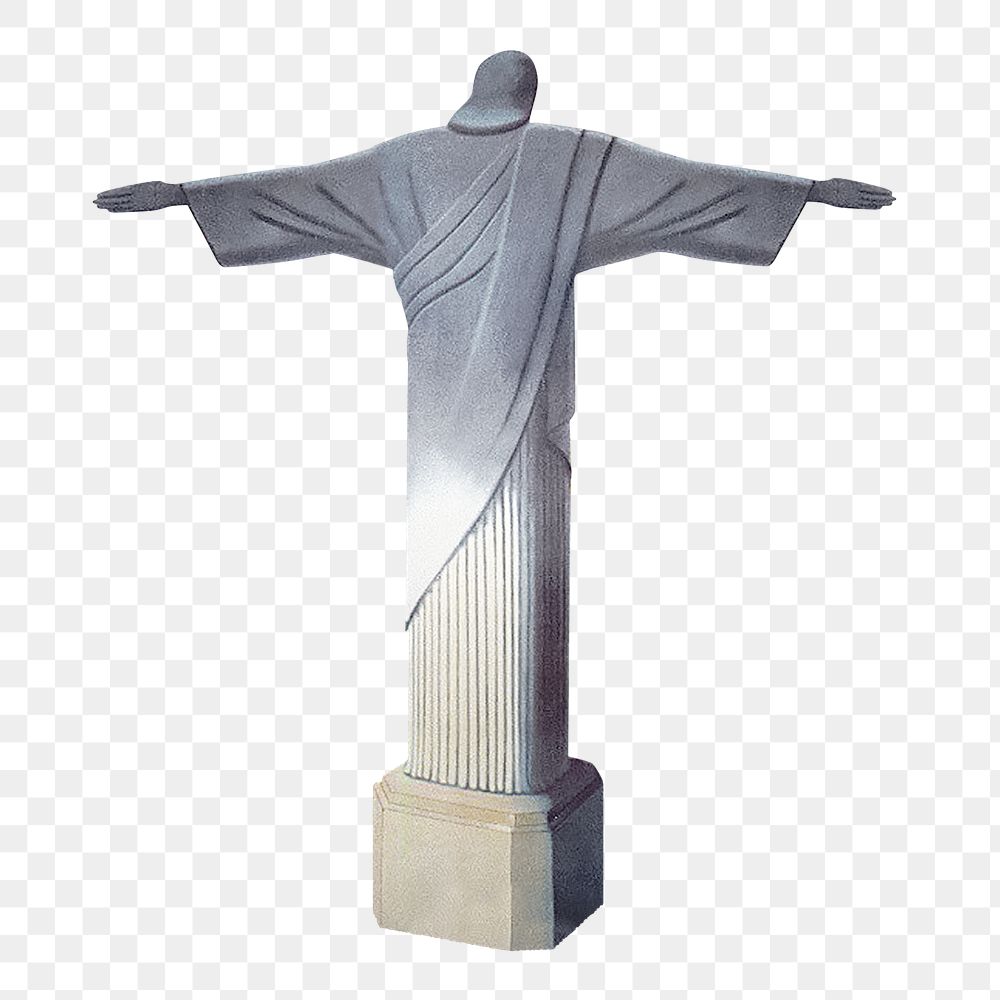 Christ the Redeemer png illustration, transparent background. Remixed by rawpixel.