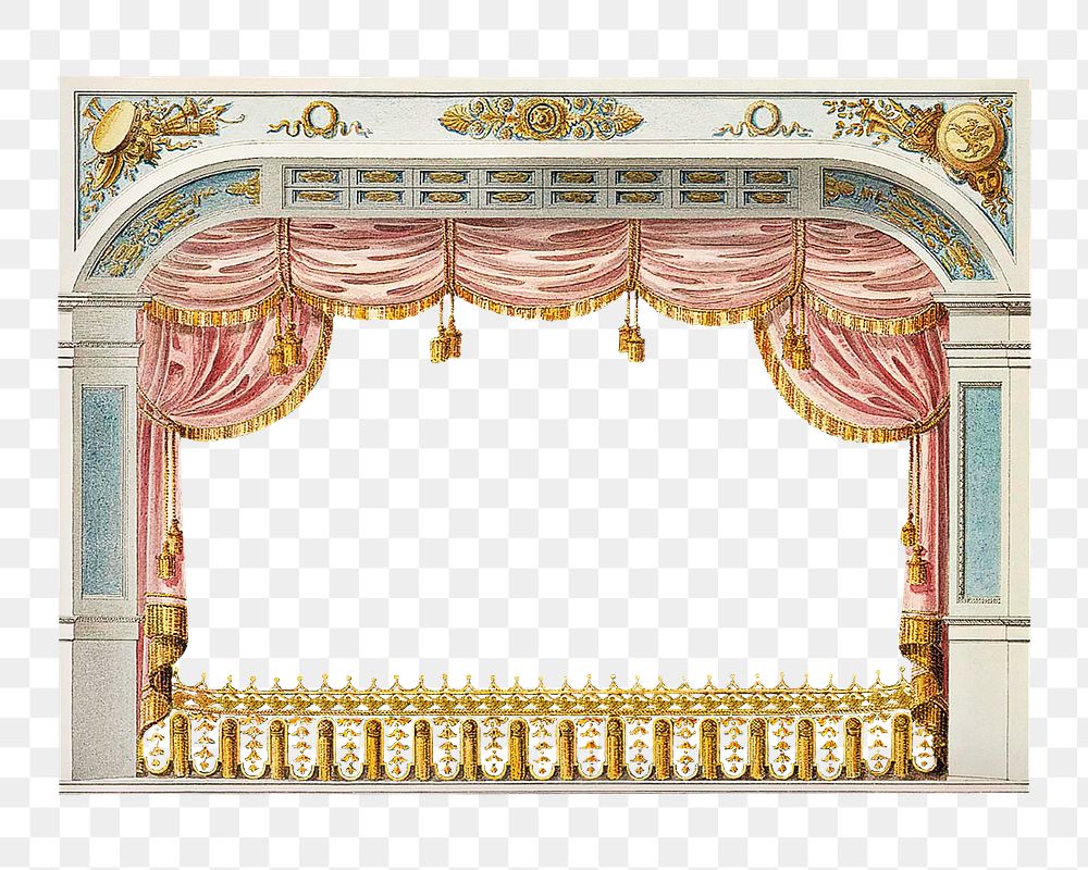 Vintage theater png, transparent background. Remixed by rawpixel.