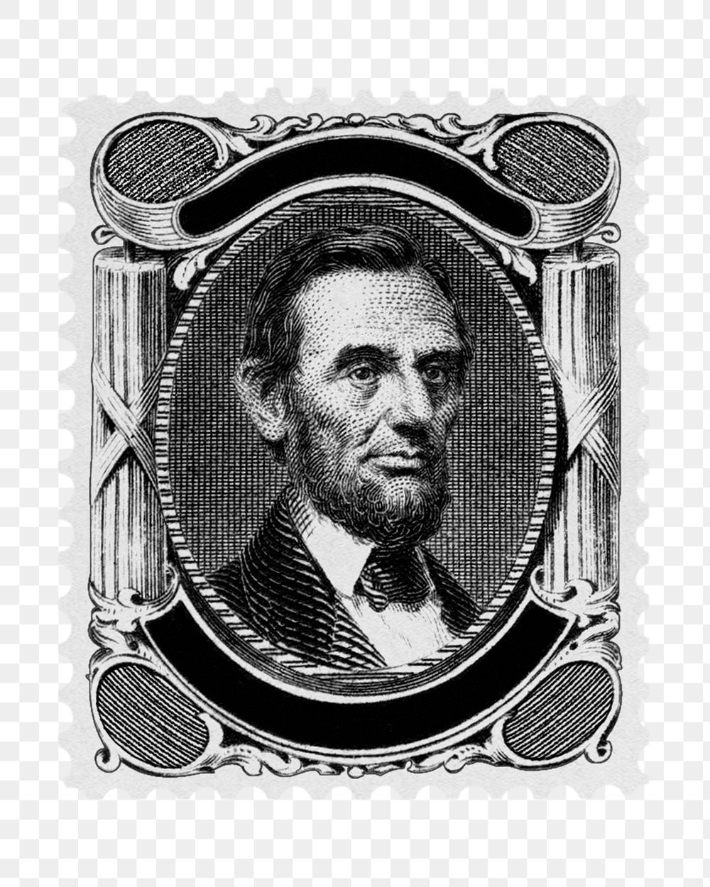 Abraham Lincoln png engraving, transparent background. Remixed by rawpixel. 