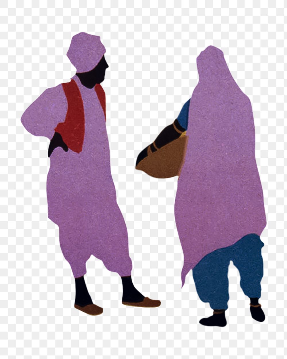 PNG Man & woman in Indian robe silhouette, transparent background. Remixed by rawpixel.