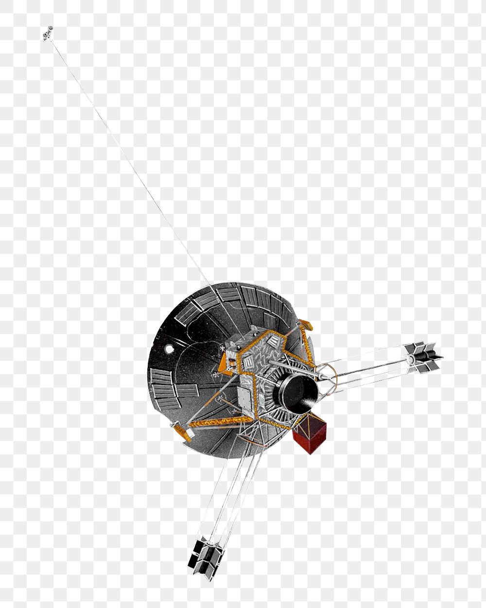 PNG Space satellite, vintage illustration, transparent background. Remixed by rawpixel.