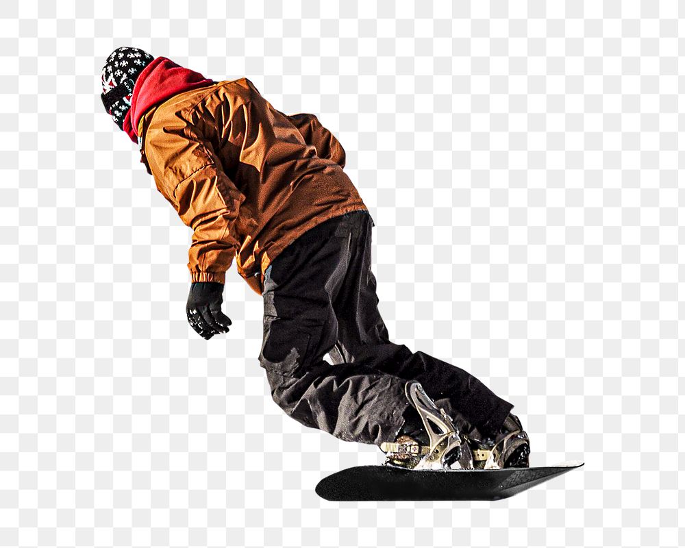 Man snowboarding png collage element, transparent background
