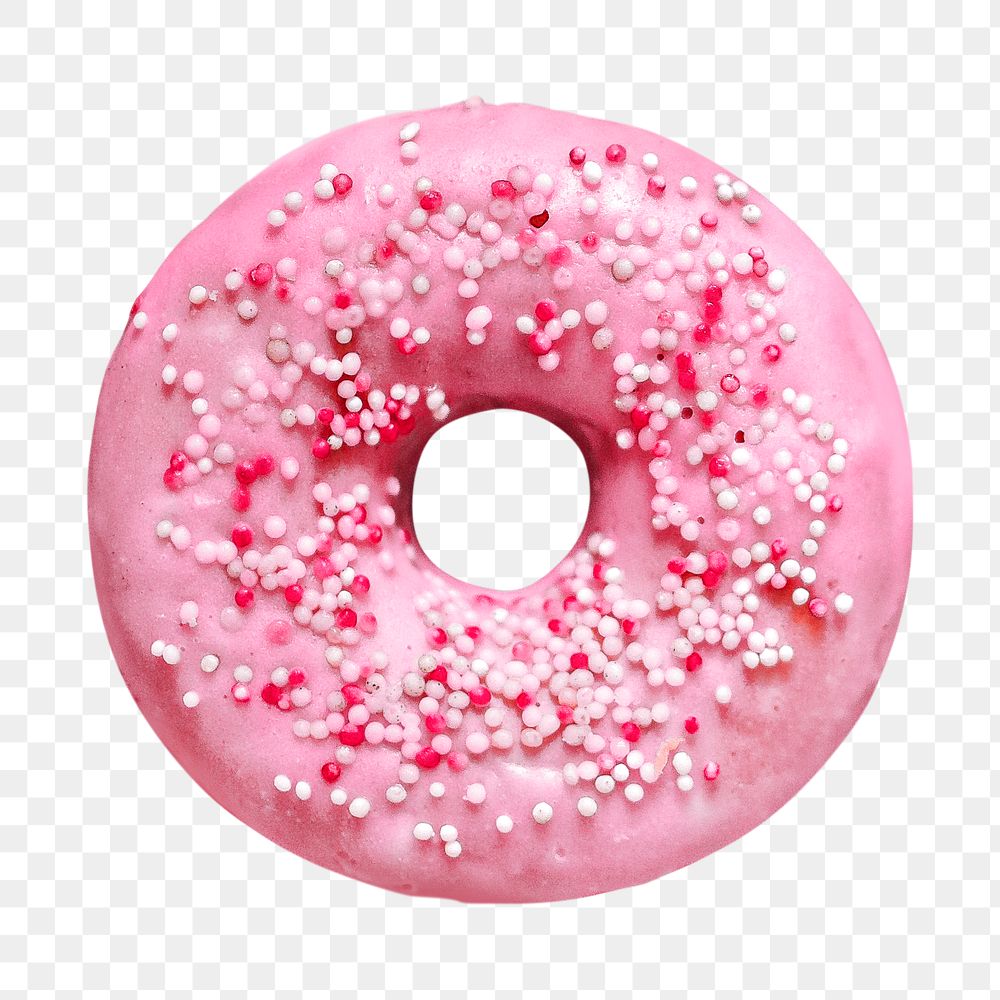 Pink donuts png, food element, transparent background