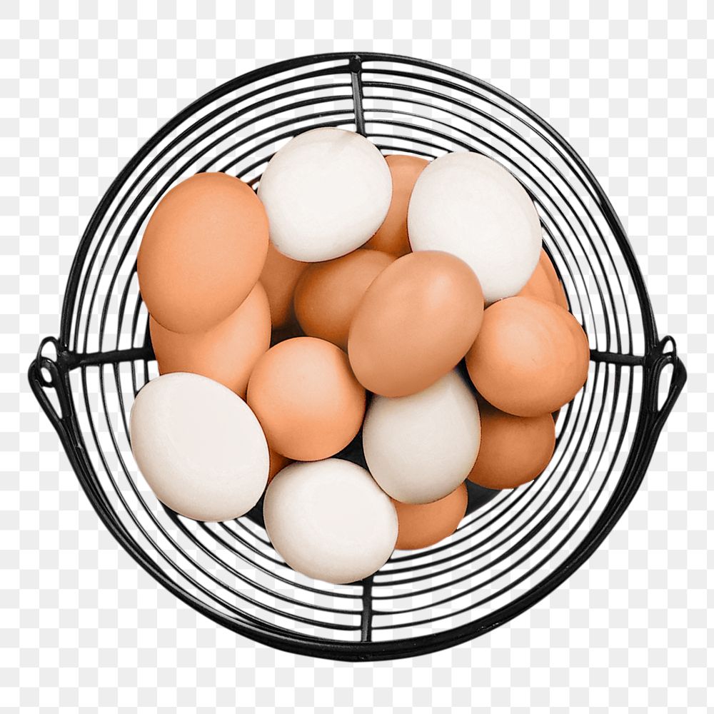 Egg basket png, food element, transparent background
