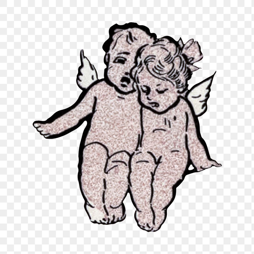 Vintage cherubs png illustration, transparent background. Remixed by rawpixel. 