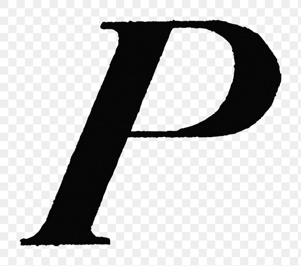 P letter PNG, Italic font, transparent background