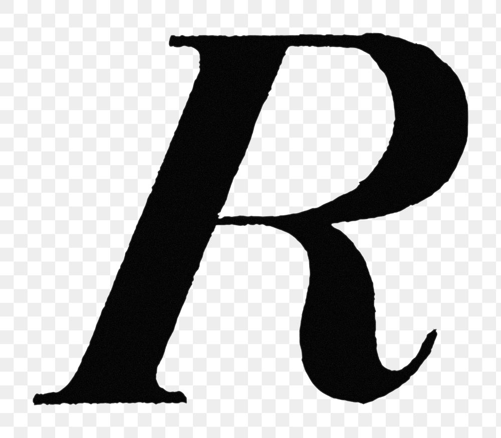 R letter PNG, Italic font, transparent background