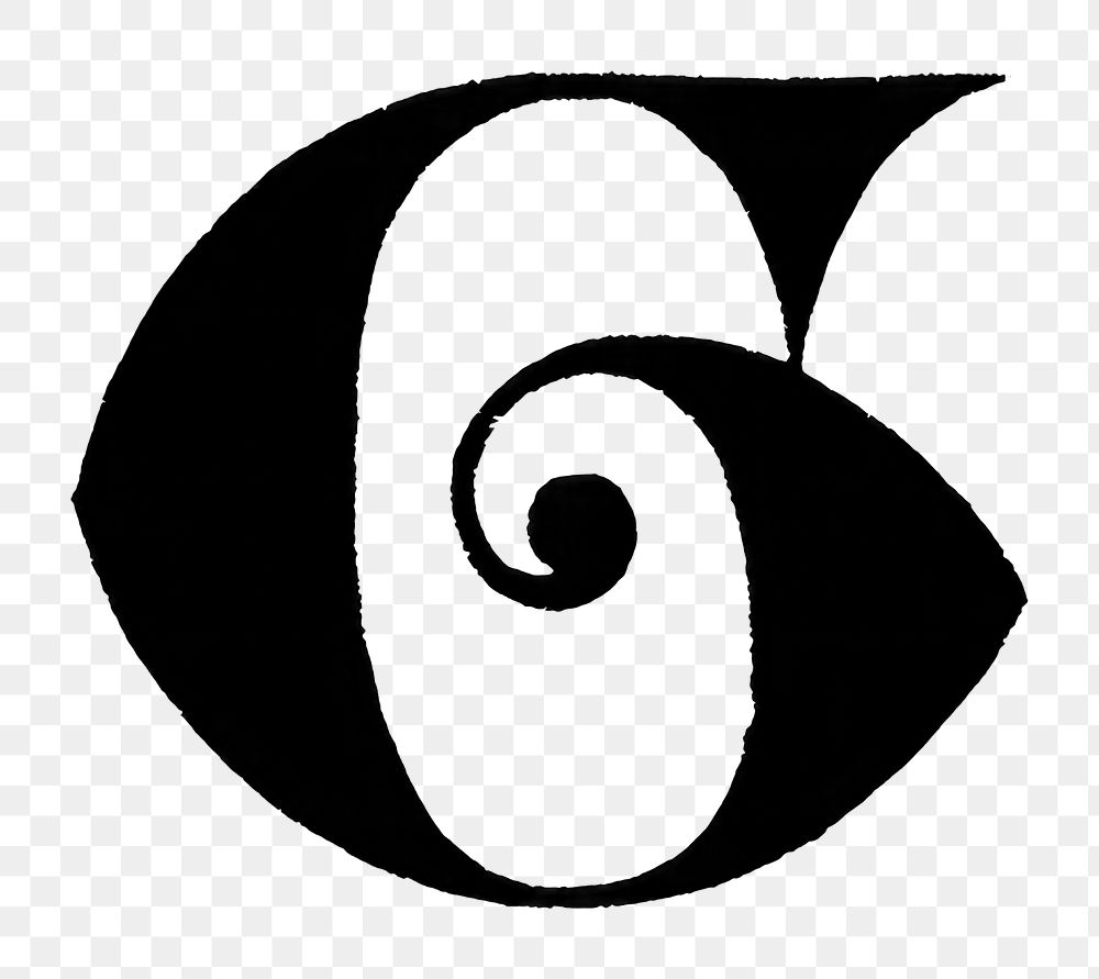 G letter PNG, gothic initials font, transparent background