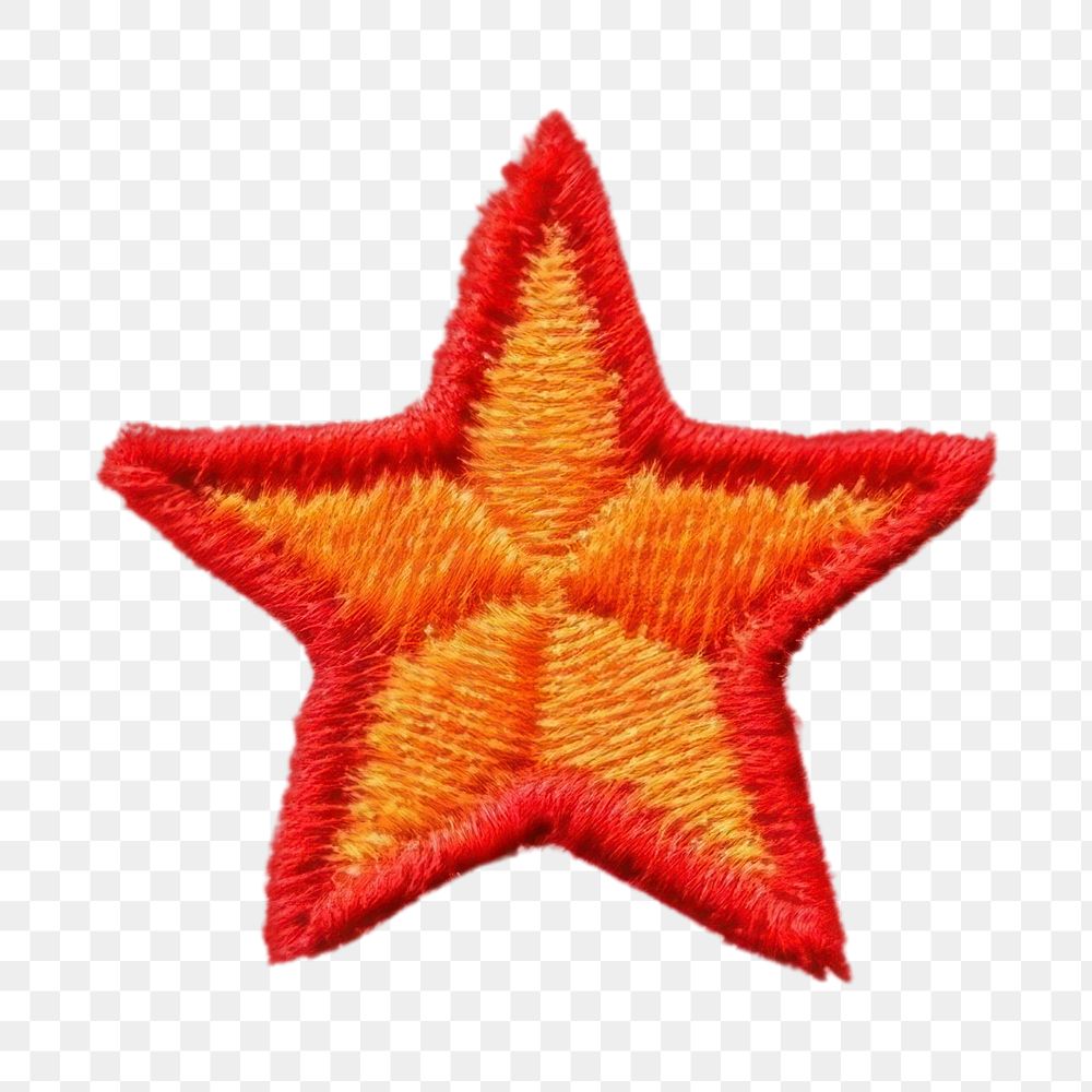 PNG One Star embroidery pattern symbol star celebration. AI generated Image by rawpixel.