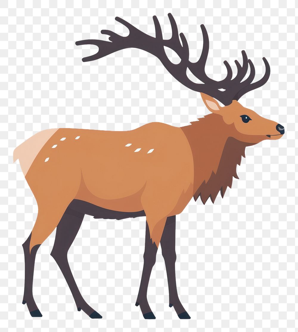 PNG  Bulk elk flat illustration wildlife antelope animal.