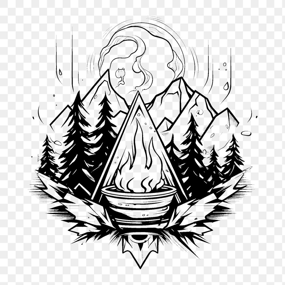 PNG Campfire publication illustrated drawing.