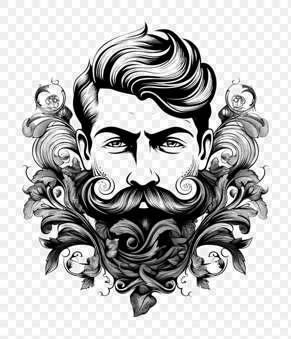 PNG Mustache illustrated graphics drawing.