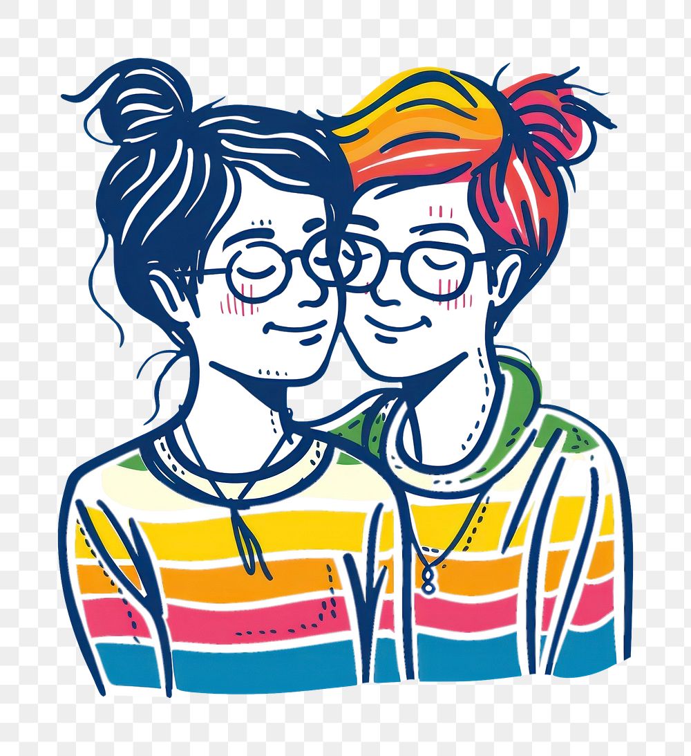 PNG  Lgbtq couple accessories illustrated photography.