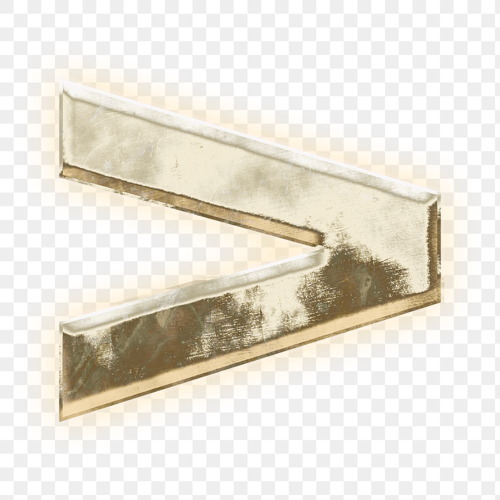 PNG gold greater than sign, transparent background