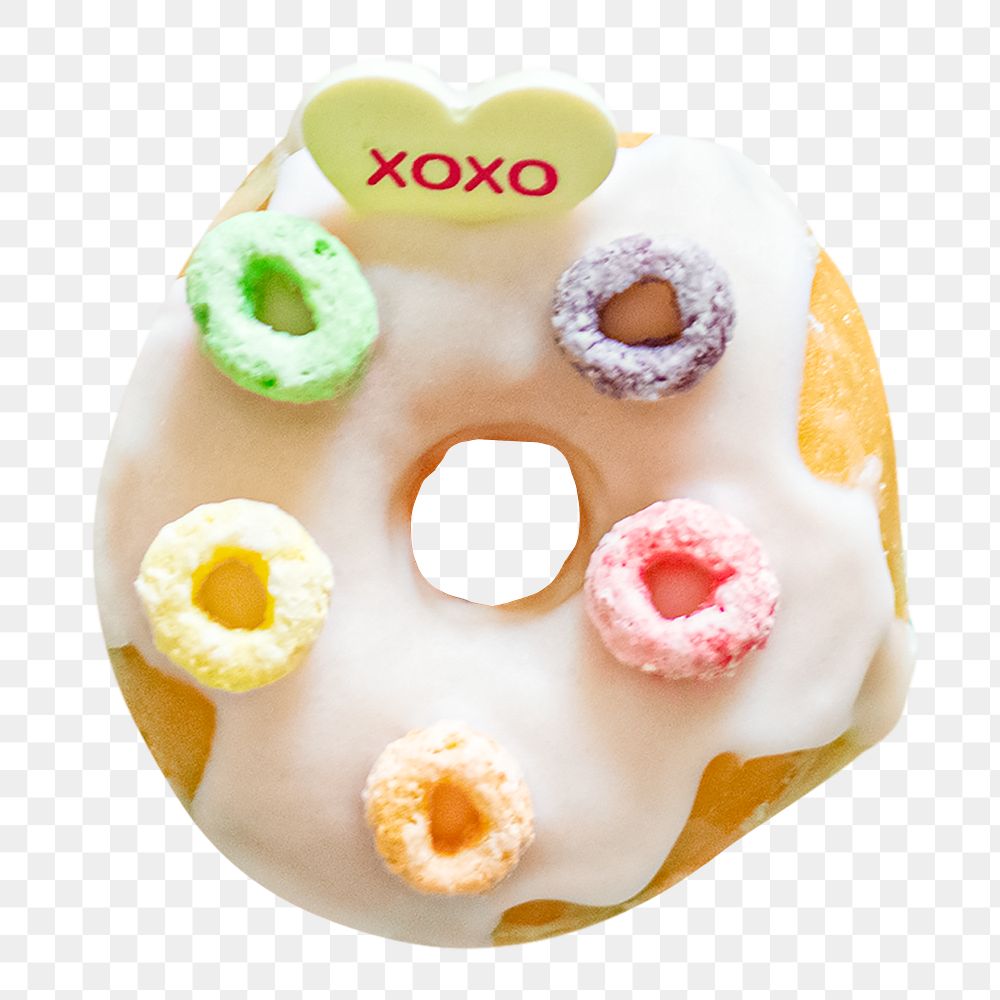 Cute tropical donut png sticker, transparent background