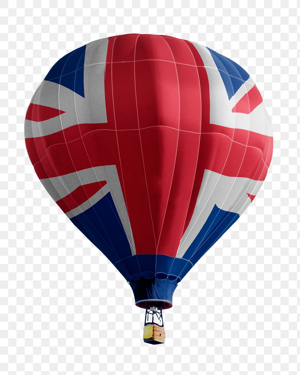 United Kingdom png flag on hot air balloon, transparent background 