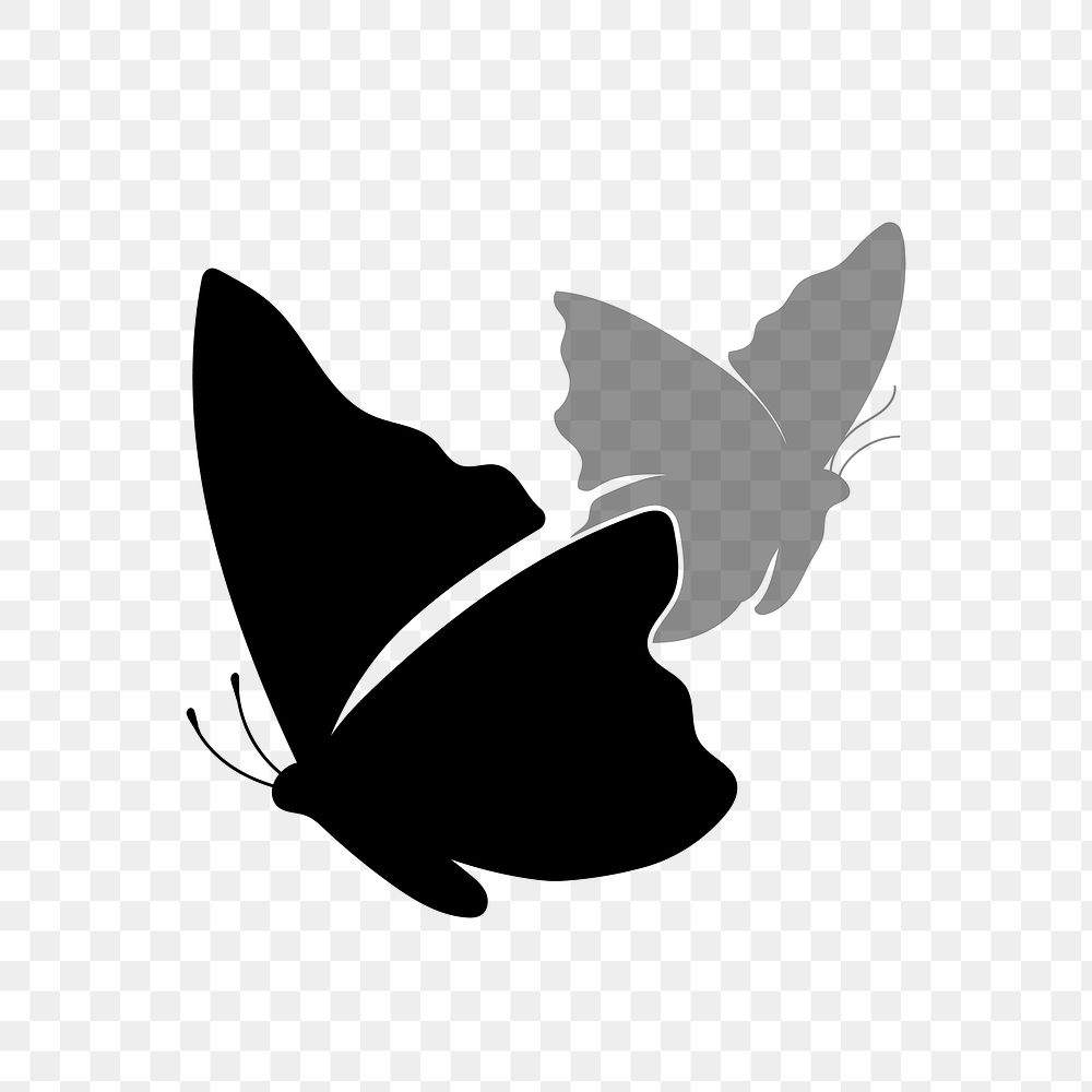 Butterfly png logo element, black | Premium PNG - rawpixel