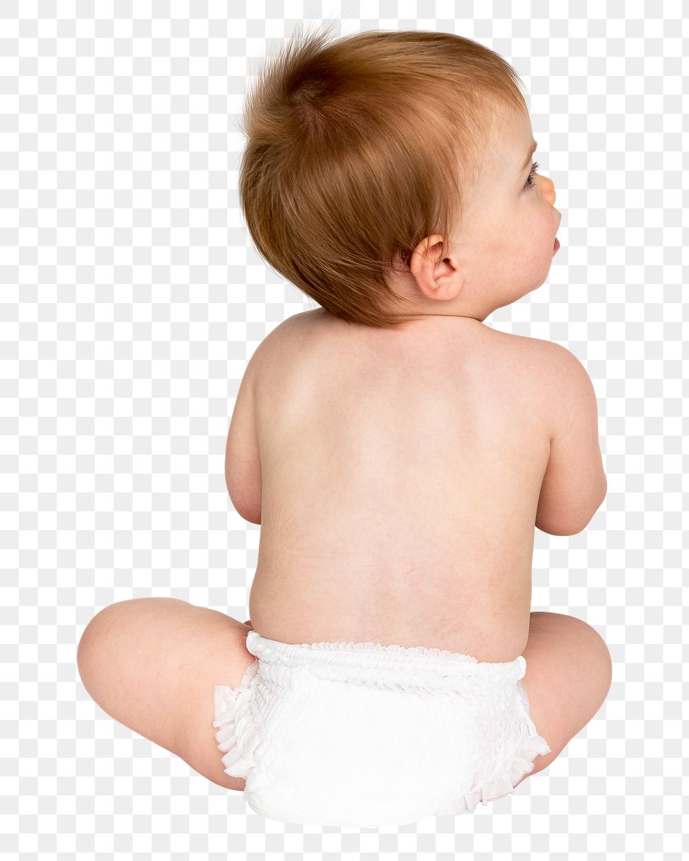 Baby in diaper png sticker, transparent background