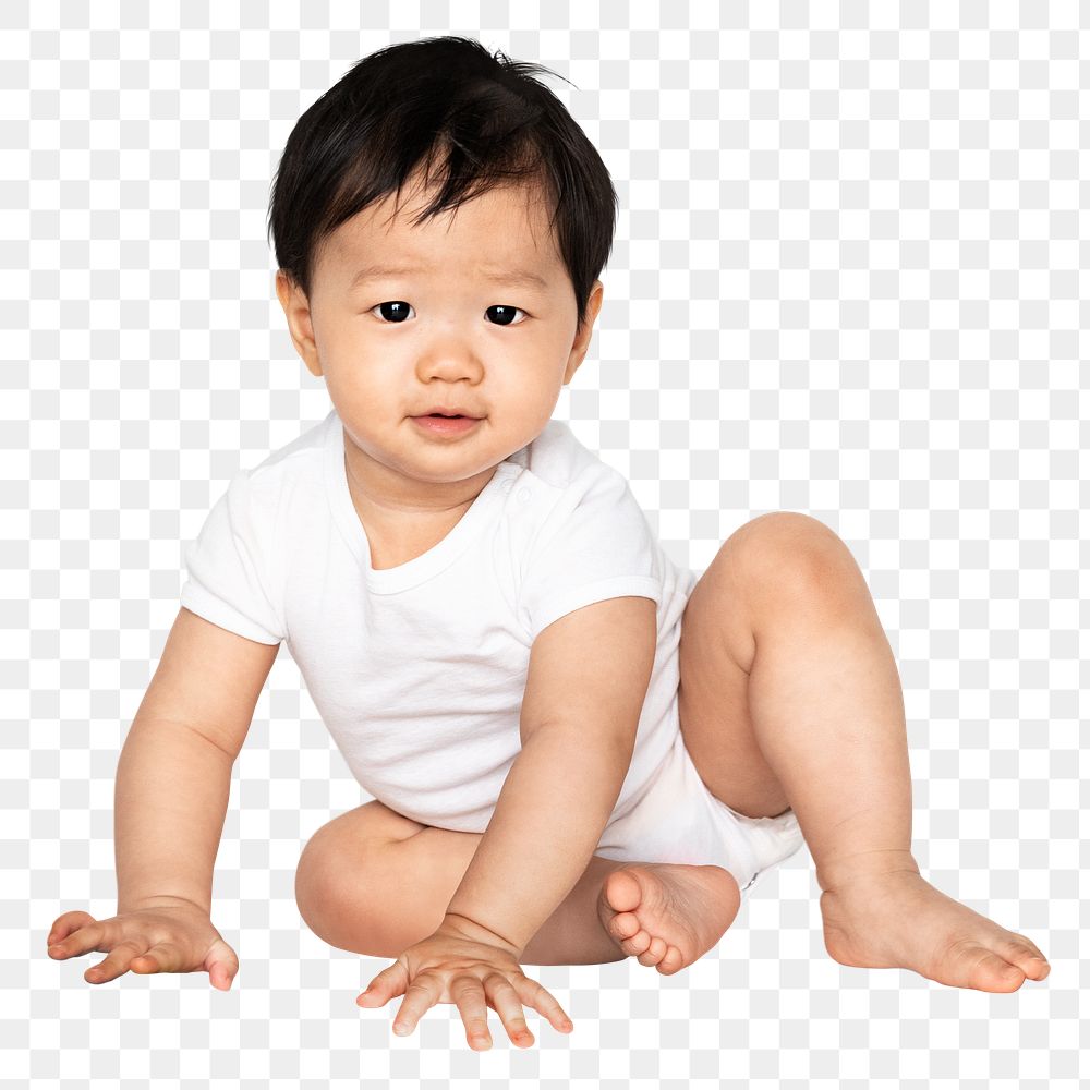 Asian infant png clipart, transparent background