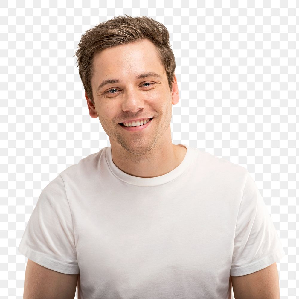 Young man png portrait, transparent background
