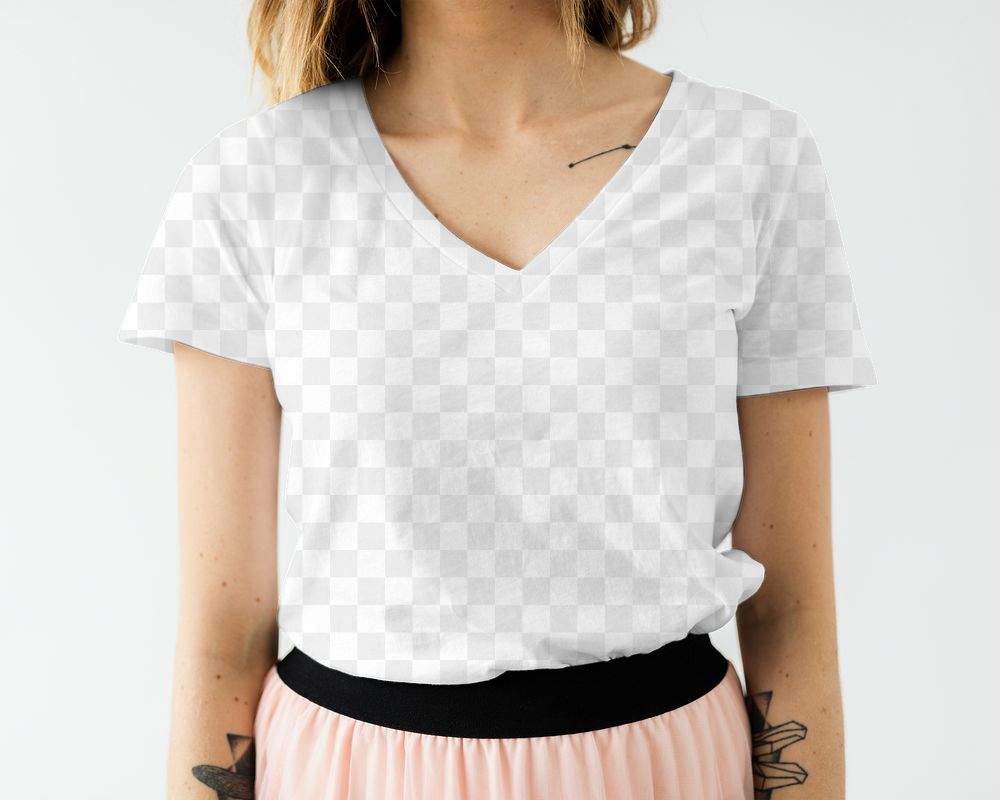 PNG t-shirt mockup women&rsquo;s apparel fashion