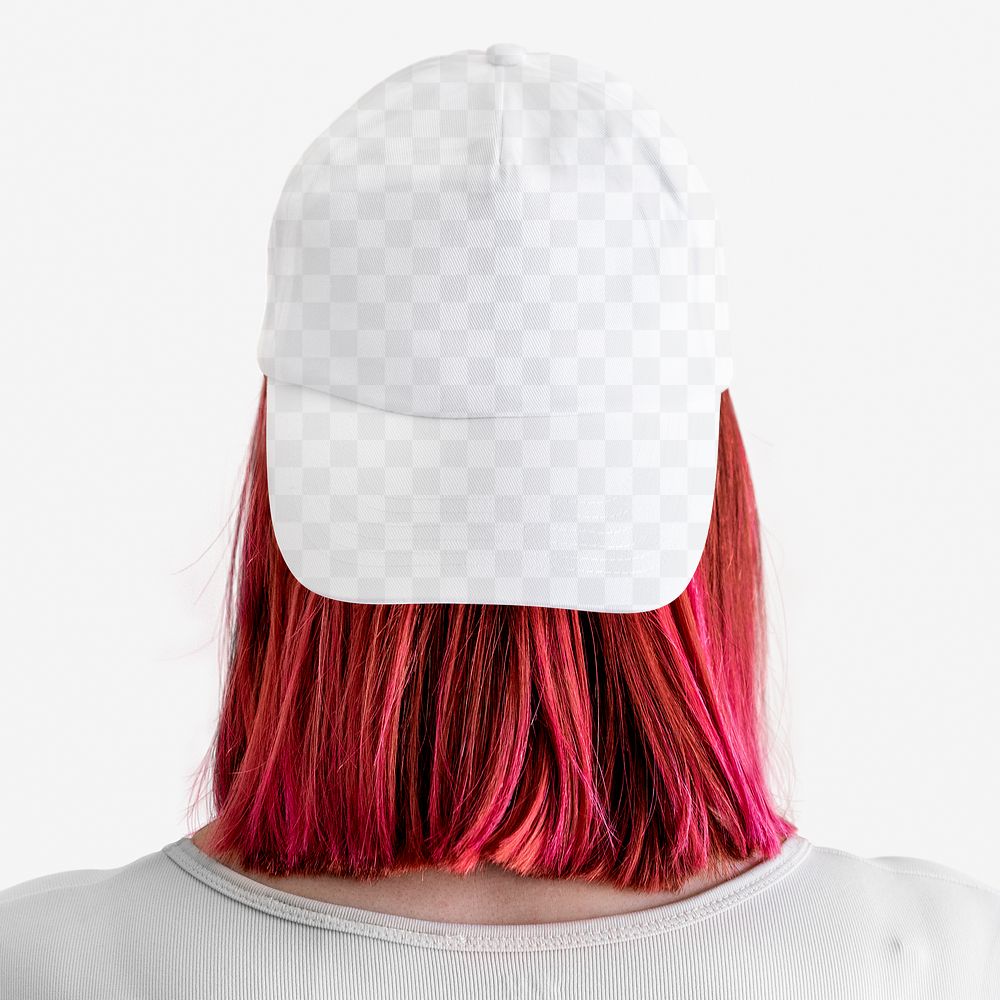 Women's apparel mockup whit cap png