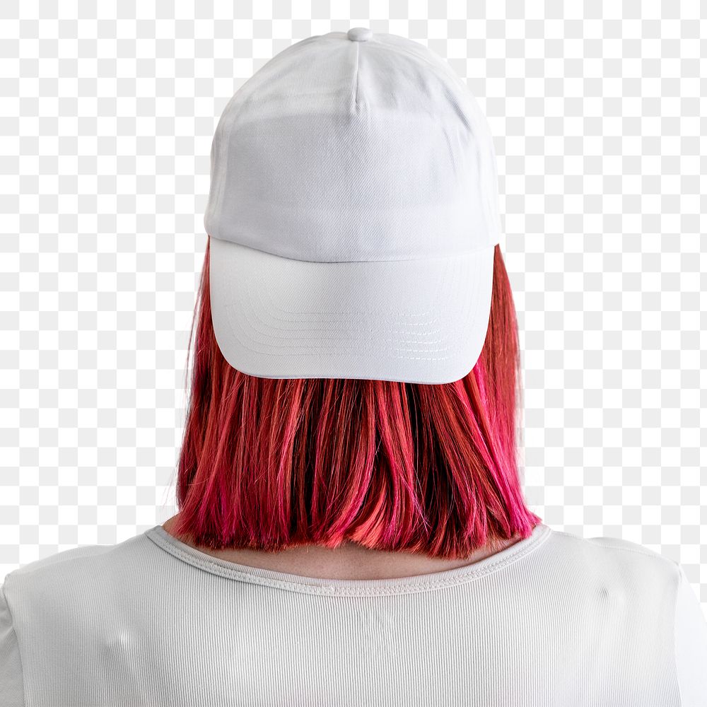 Women's white cap mockup png