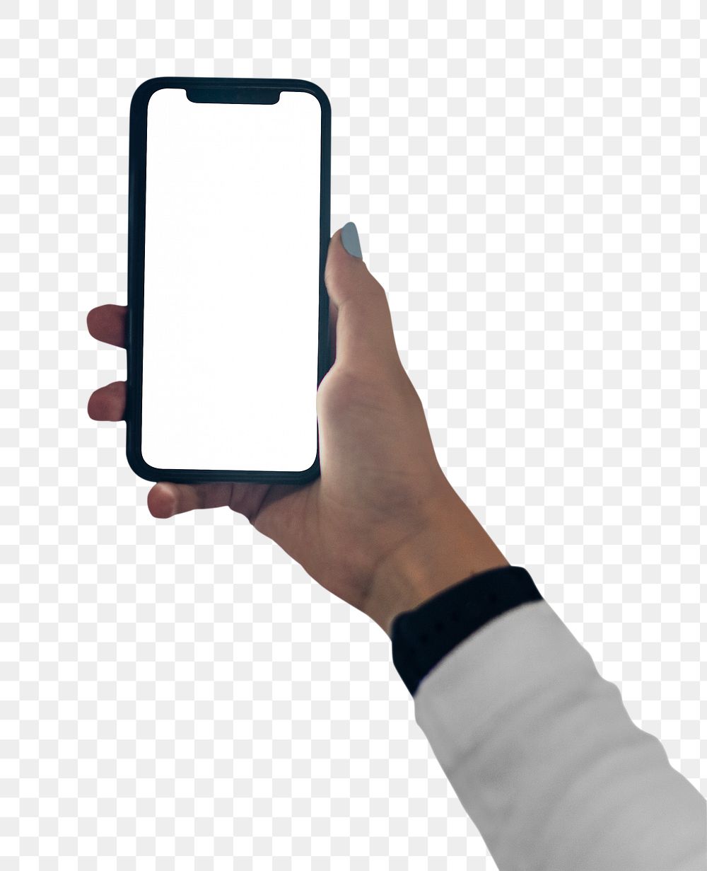 Smartphone screen mockup png on transparent background