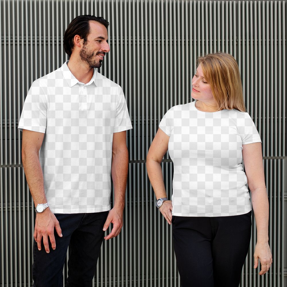 Png polo shirt and tee mockup men and women&rsquo;s fashion apparel