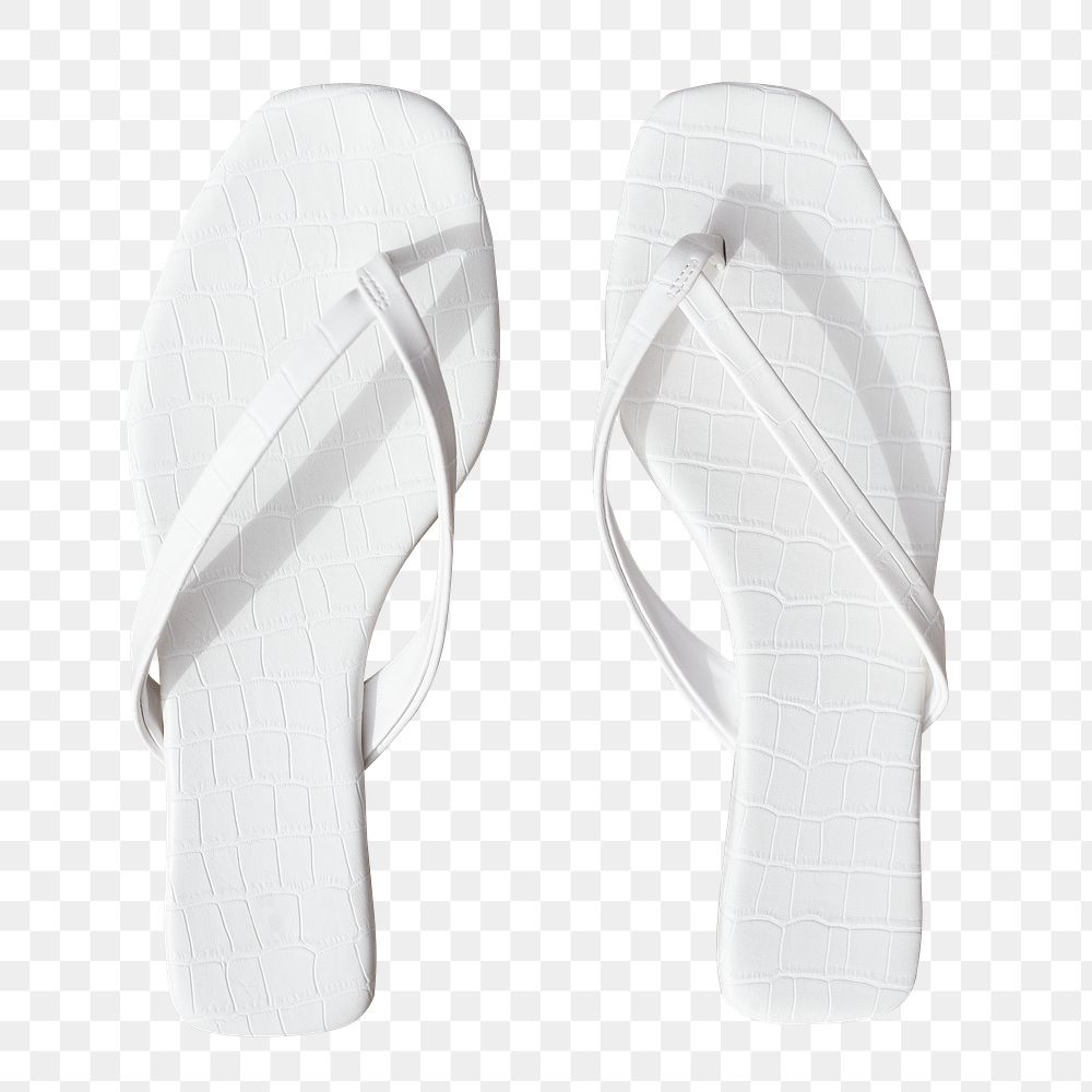 Flip-flops png white/transparent apparel mockup beach fashion studio shoot