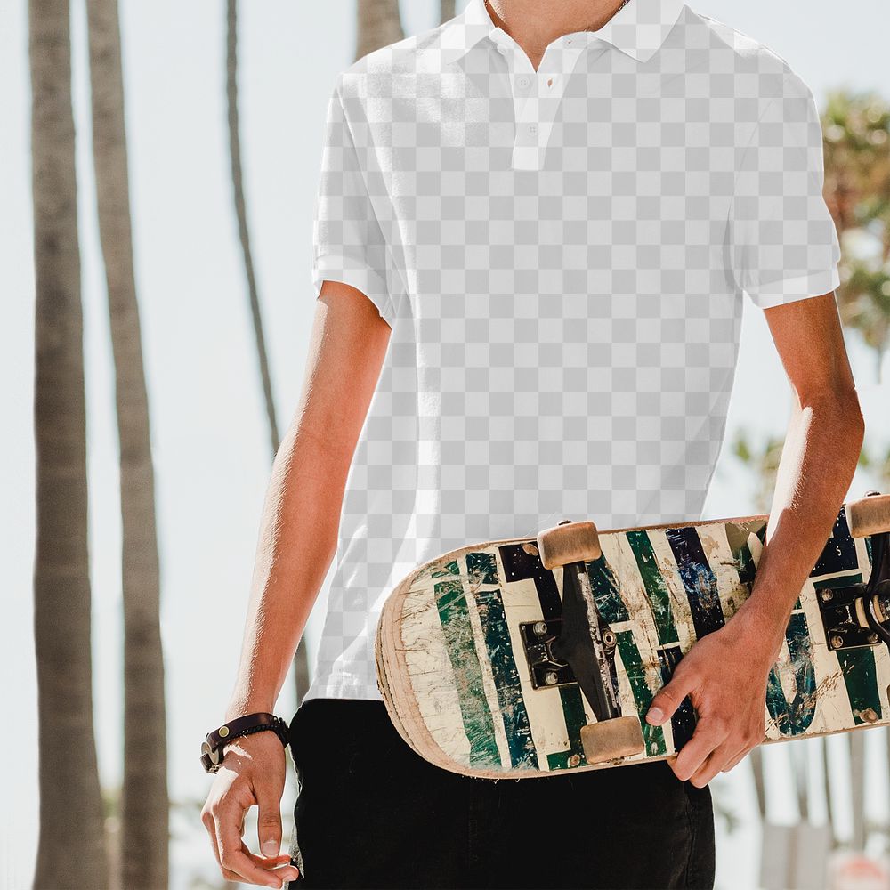 Polo shirt png mockup, teenager boys fashion