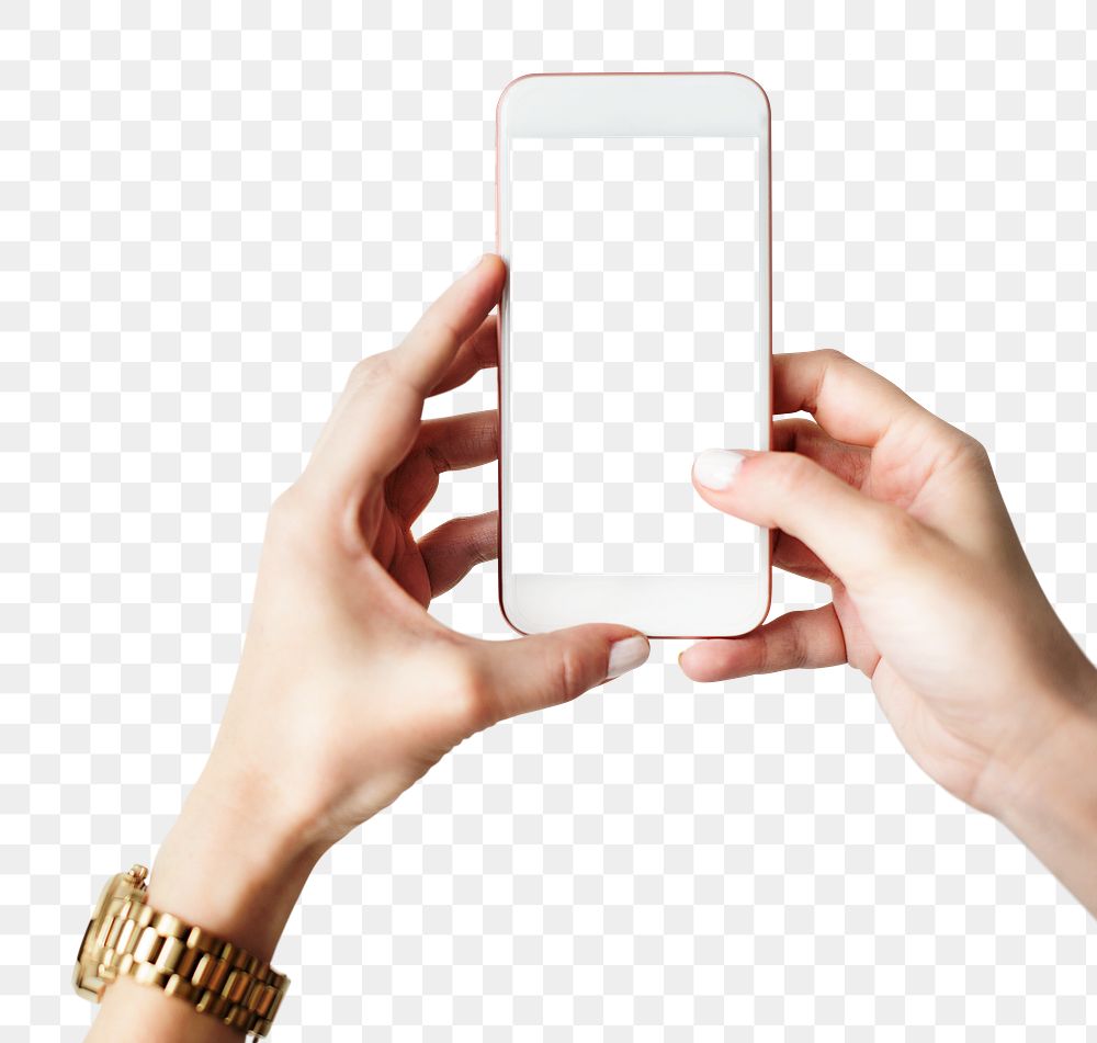 White cellphone screen template transparent png
