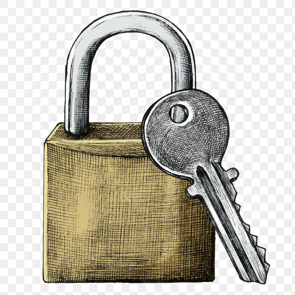 Key and lock clipart png Premium PNG Sticker rawpixel