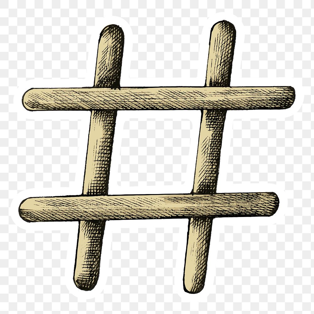 Png hashtag vintage cartoon sticker Free PNG Sticker rawpixel