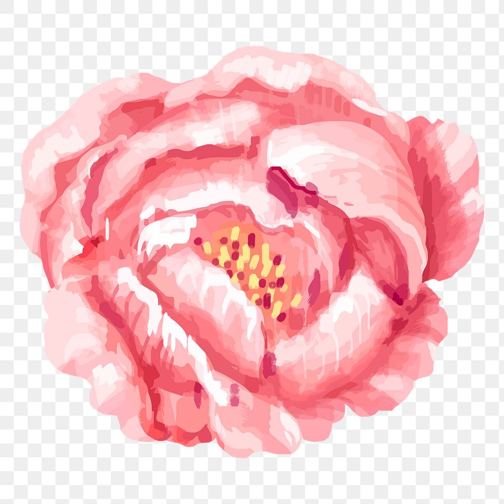 Pink flower sticker png on transparent background