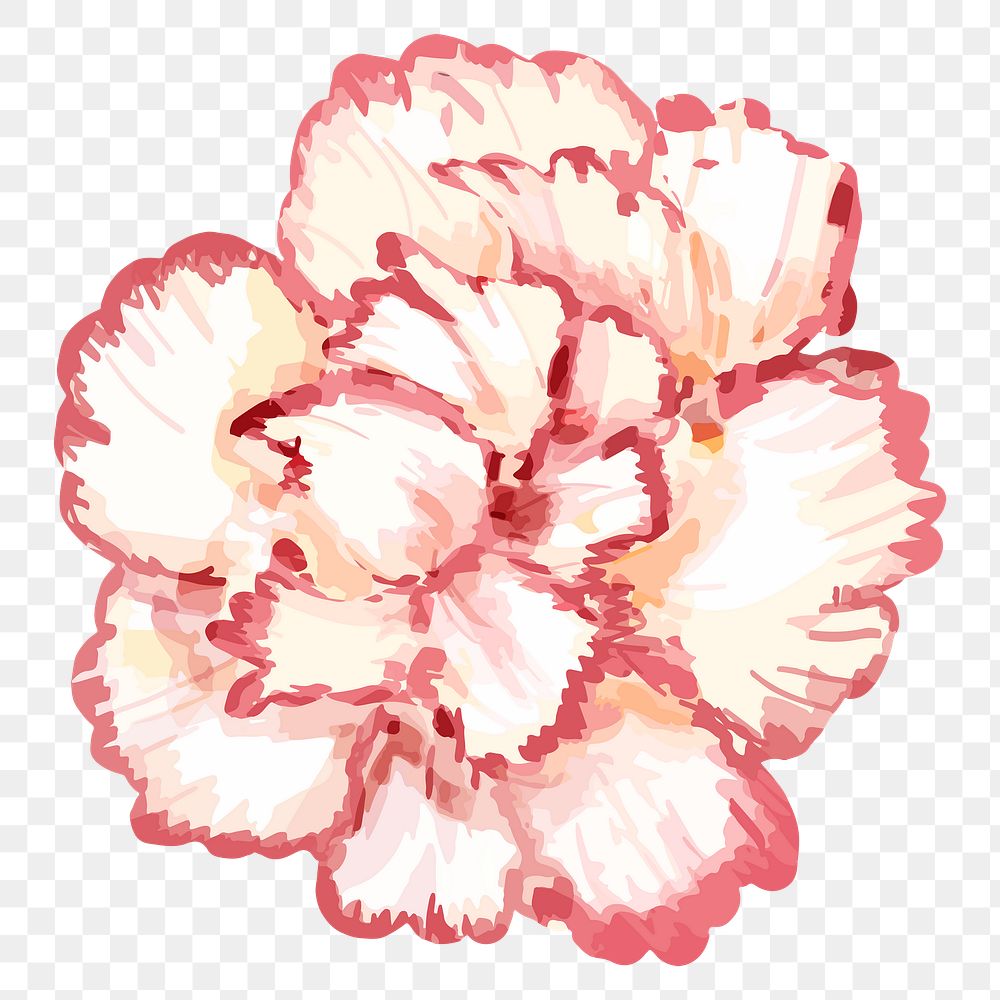 Pink flower sticker png on transparent background