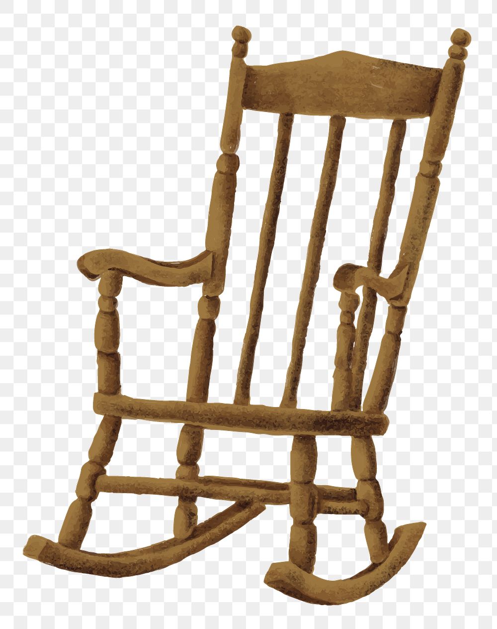 Wooden rocking chair png sticker illustration